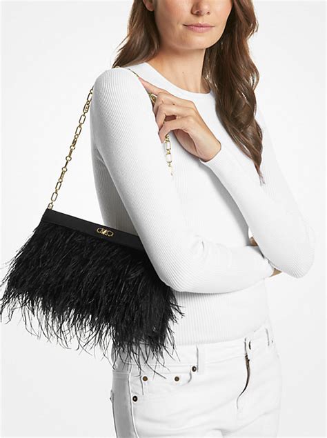 michael kors tabitha bag|Tabitha Large Feather Embellished Clutch .